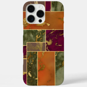 Autumn Luxury Geometric Gold Jewel Tone Marble iPhone 16 Pro Max Case