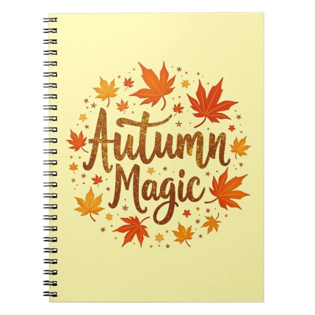 Autumn Magic Glitter Glow Personalized Notebook (Front)