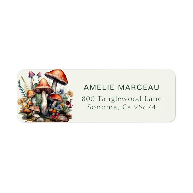 Autumn Magical Mushrooms Label (Front)