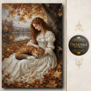 Autumn Maiden with Sleeping Fox Tissue Paper
