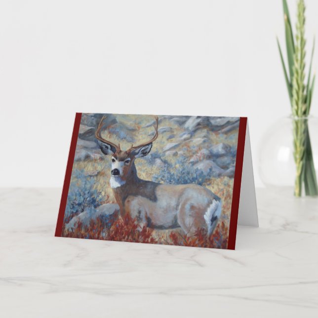 Autumn Majesty Buck Deer Fine Art Card (Front)