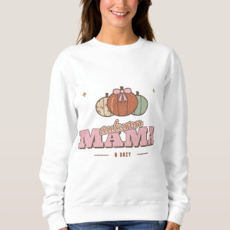 Autumn Mama Cozy Retro Pumpkin Fall Sweatshirt