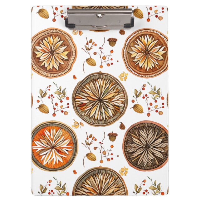 Autumn Mandala Pattern Clipboard (Front)