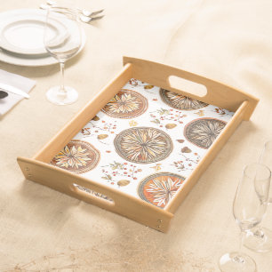Autumn Mandala Pattern Serving Tray