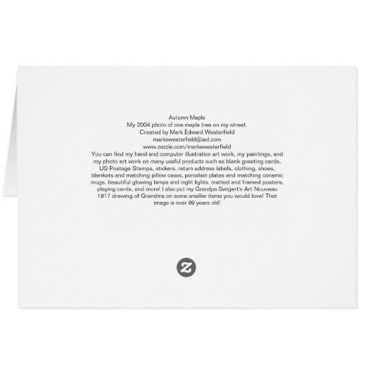 Autumn Maple. (Back Horizontal)