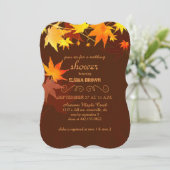 Autumn Maple Chocolate Brown Bridal Shower Invitation (Standing Front)