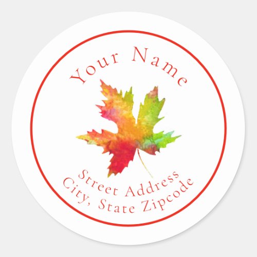 Autumn Maple Leaf Address Label