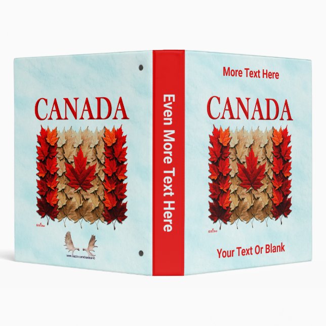 Autumn Maple Leaf Canadian Flag 3 Ring Binder (Background)
