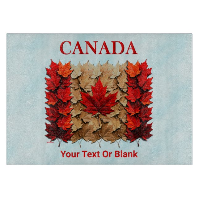 Autumn Maple Leaf Canadian Flag Cutting Board (Front)
