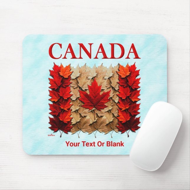 Autumn Maple Leaf Canadian Flag Mouse Pad (With Mouse)