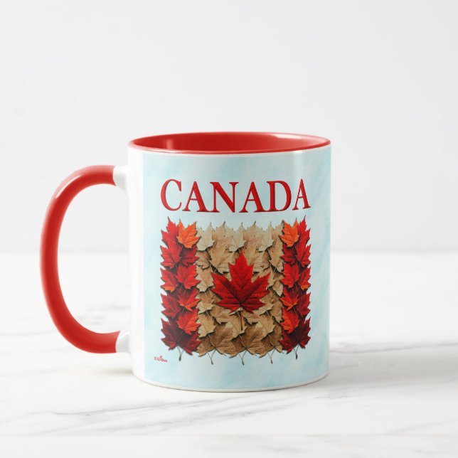 Autumn Maple Leaf Canadian Flag Mug (Left)