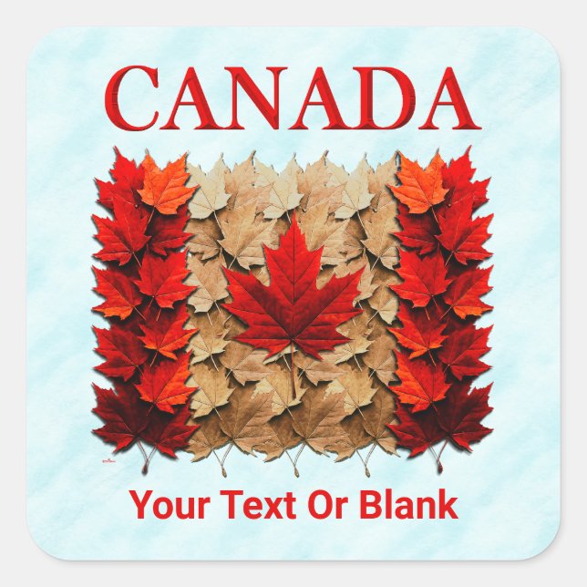 Autumn Maple Leaf Canadian Flag Square Sticker (Front)