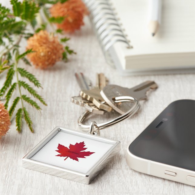 Autumn Maple leaf Car Keychain (Side)