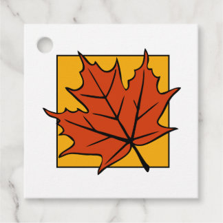 Autumn Maple Leaf Dark Orange Favor Tags