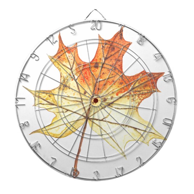 Autumn maple leaf dartboard (Front)
