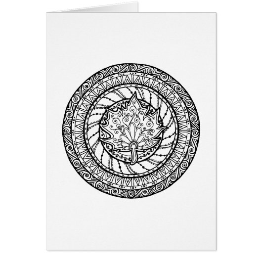 Autumn Maple Leaf Doodle Cards (Front)