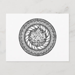 Autumn Maple Leaf Doodle Postcard