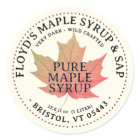 Autumn Maple Leaf Editable Maple Syrup Label