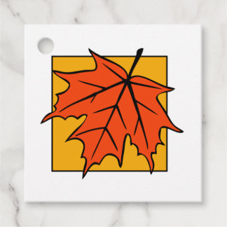 Autumn Maple Leaf Orange Favor Tags