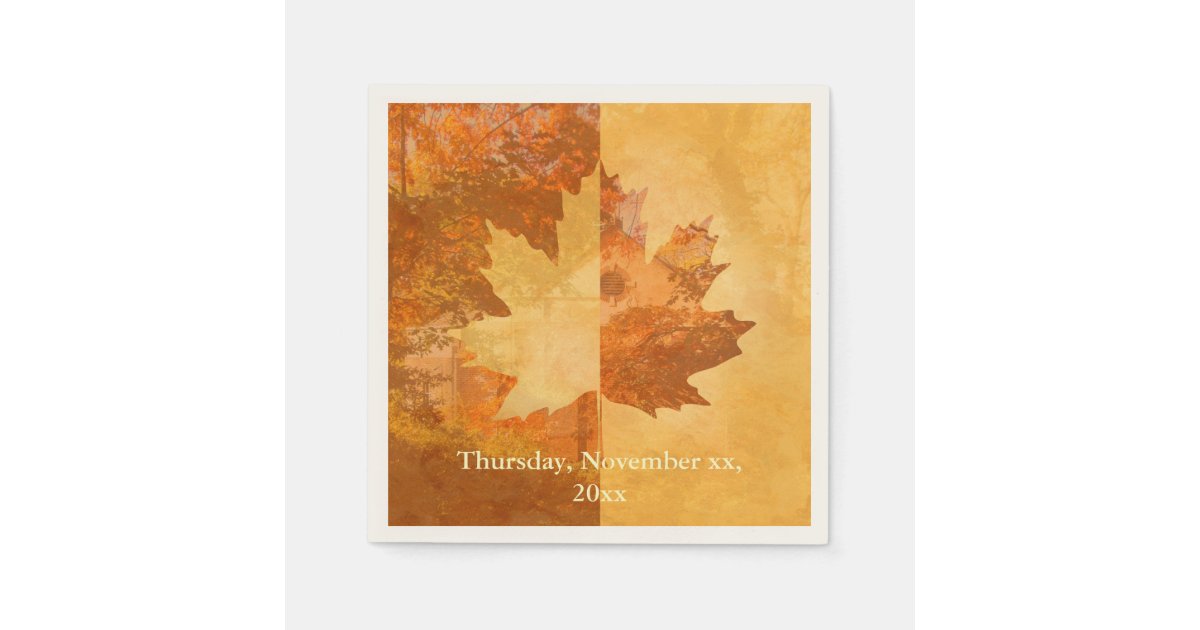 Autumn, Maple Leaf Paper Napkins Zazzle