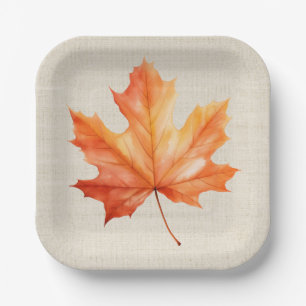 Autumn Maple Leaf Paper Plates