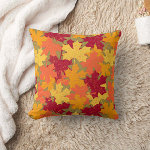 Autumn Maple Leaf Pattern Throw Pillow