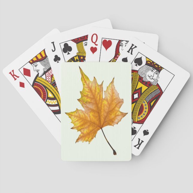 Autumn maple leaf poker cards (Back)