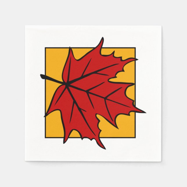 Autumn Maple Leaf Red Napkins (Front)