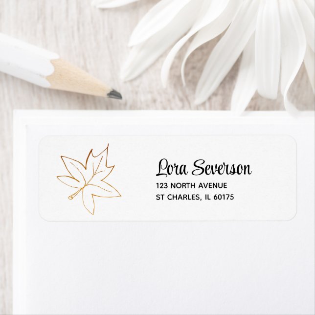 Autumn Maple Leaf Return Address Label (Insitu)