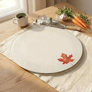 Autumn Maple Leaf Round Glass Cutting Board