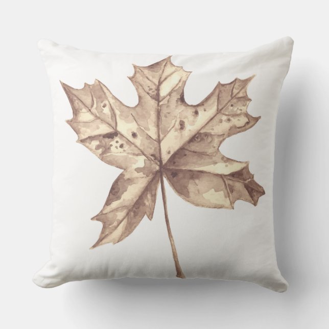 Autumn maple leaf throw pillow (Front)
