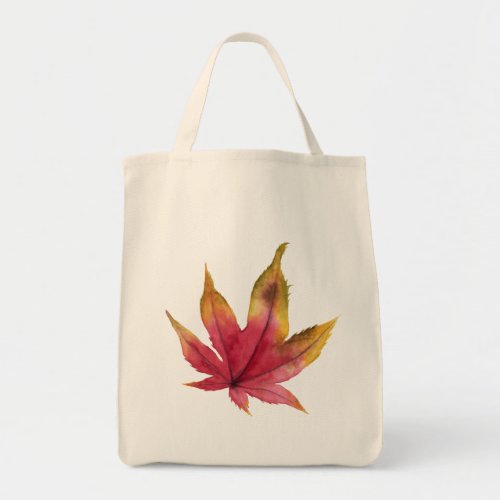 Autumn Maple Leaf Watercolor Painting Tote Bag