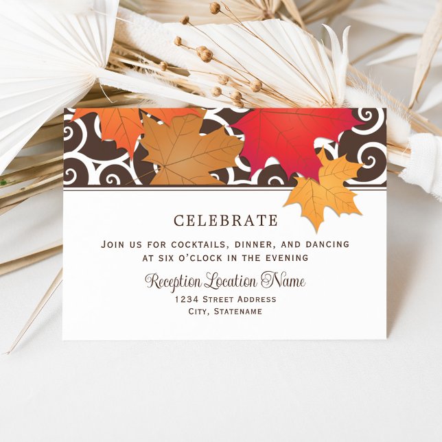 Autumn Maple Leaf Wedding Reception Invitation (Creator Uploaded)