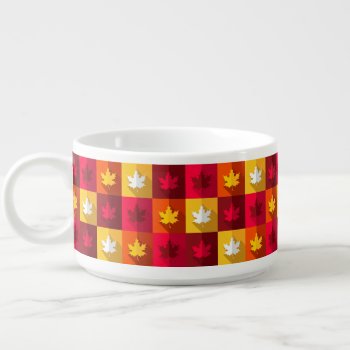 Autumn Maple Leaves Bright Patchwork Bowl by HolidayBug at Zazzle