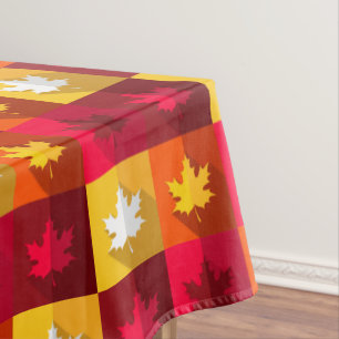 Autumn Maple Leaves Bright Patchwork Tablecloth