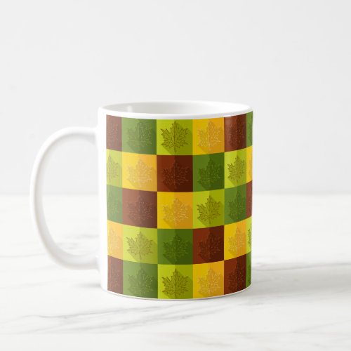 Autumn Maple Leaves brown and green Coffee Mug