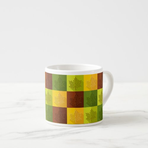 Autumn Maple Leaves brown gold green Espresso Cup