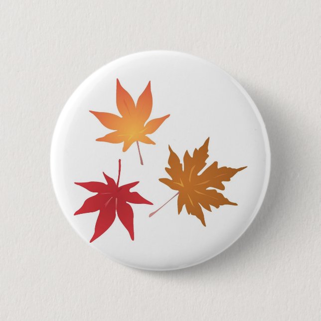 Autumn Maple Leaves Collection Pinback Button (Front)