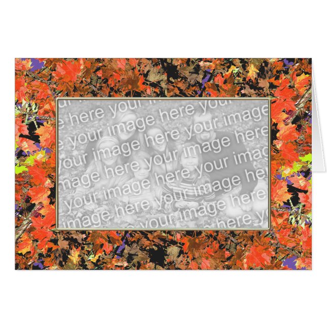 Autumn Maple Leaves Cover Photo Card (Front Horizontal)