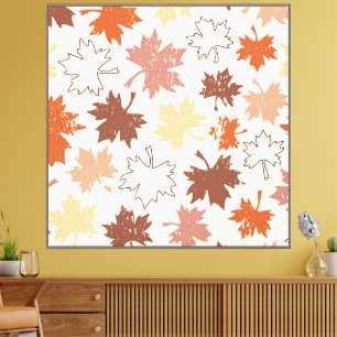 Autumn maple leaves earth tones canvas print