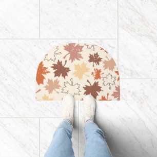 Autumn maple leaves earth tones doormat
