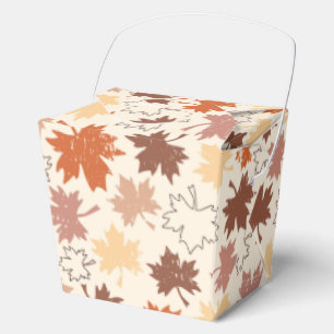 Autumn maple leaves earth tones favor boxes