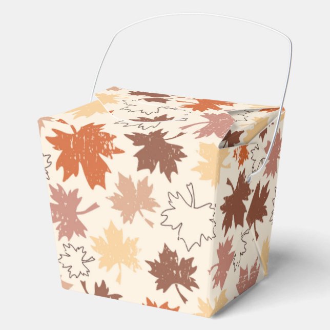Autumn maple leaves earth tones favor boxes (Front)