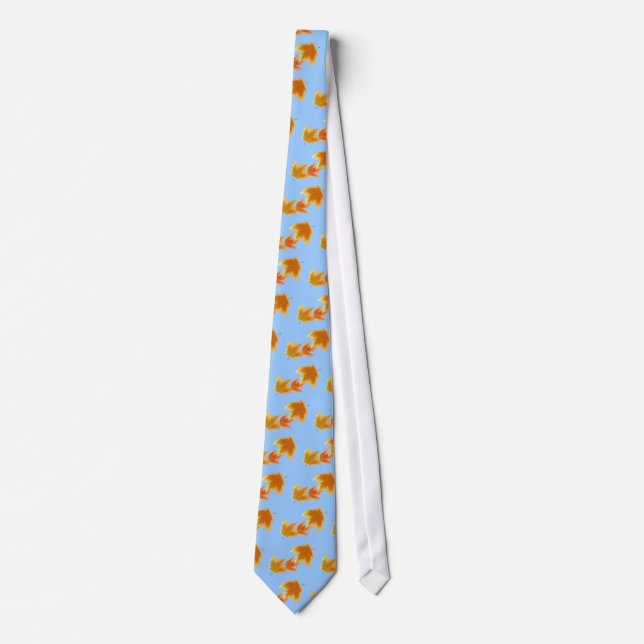 Autumn Maple Leaves Falling Neck Tie (Front)