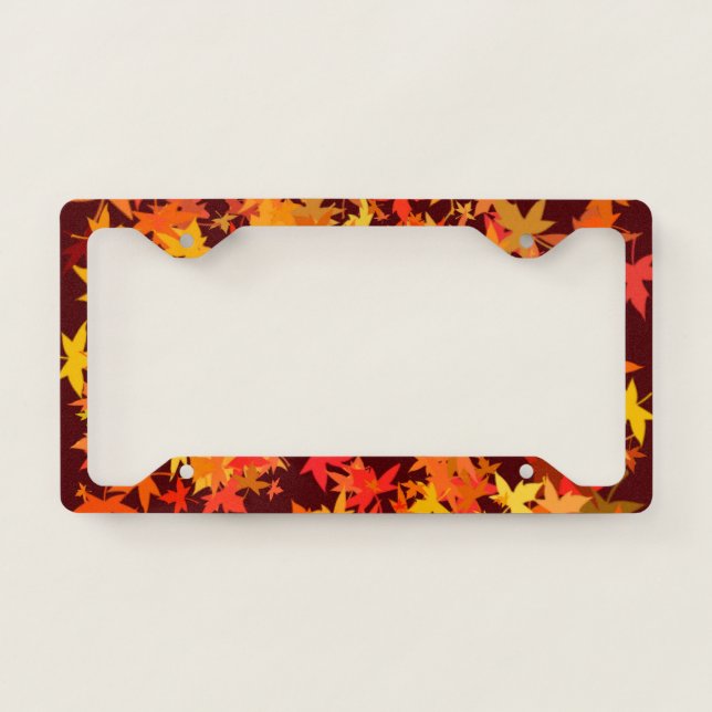 Autumn Maple Leaves License Plate Frame (Front)
