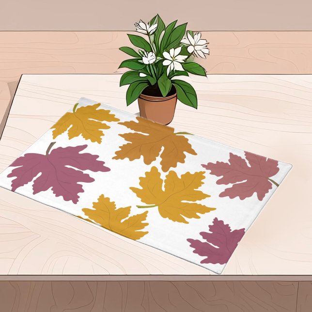 Autumn Maple Leaves Modern  Cloth Placemat (Creator Uploaded)