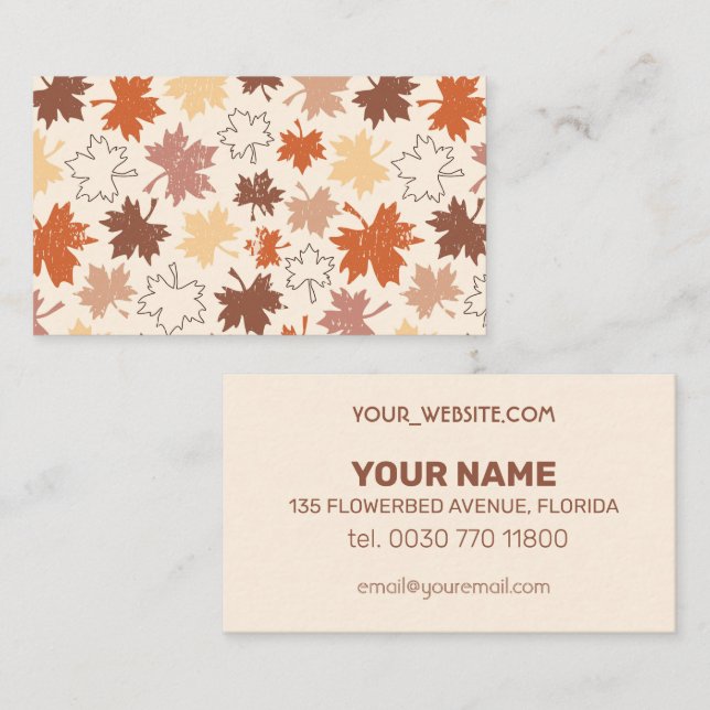 Autumn maple leaves nature design business card (Front/Back)