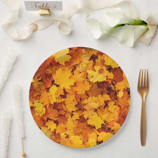 Autumn Maple Leaves Paper Plates (Wedding)