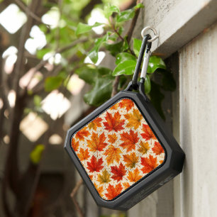 Autumn Maple Leaves Pattern   Fall Orange Red Leaf Bluetooth Speaker