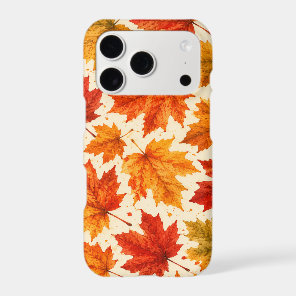 Autumn Maple Leaves Pattern | Fall Orange Red Leaf iPhone 17 Pro Case